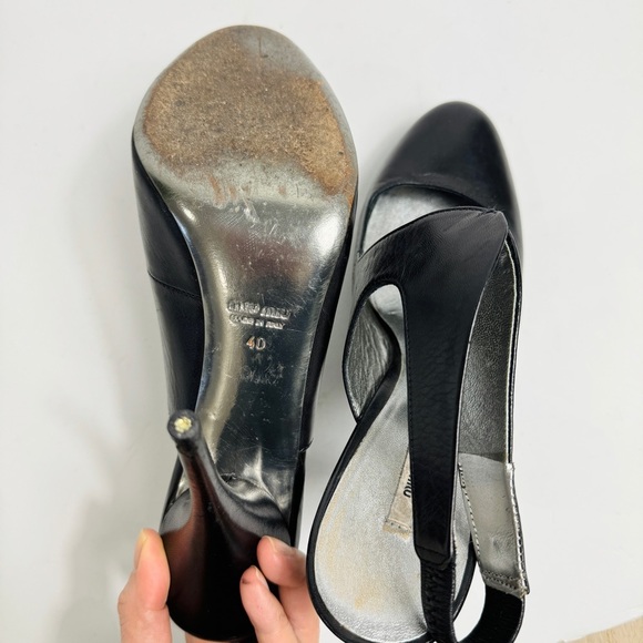 Miu Miu sling ankle slip on stiletto pumps - Picture 11 of 14